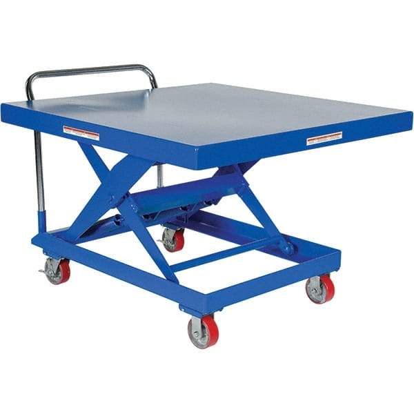 Vestil - 1,000 Lb Capacity Hydraulic Scissor Auto Hite Cart - 14" to 34" Lift Height, 48" Platform Length x 48" Platform Width - Makers Industrial Supply