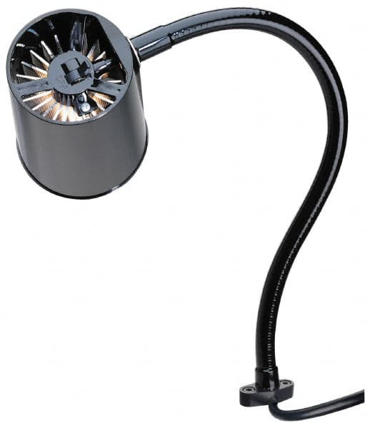 Made in USA - 24 Inch, Gooseneck, Direct Mounted, Incandescent, Black, General Purpose Task Light - 100 Watt, 120 Volt, Nonmagnifying - Makers Industrial Supply