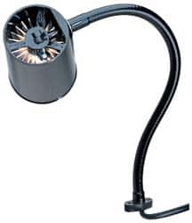 Made in USA - 18 Inch, Gooseneck, Direct Mounted, Incandescent, Black, General Purpose Task Light - 100 Watt, 120 Volt, Nonmagnifying - Makers Industrial Supply