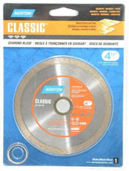 Norton - 4-1/2" Diam, 5/8 & 7/8" Arbor Hole Diam, Wet & Dry Cut Saw Blade - Diamond-Tipped, Standard Round Arbor - Makers Industrial Supply