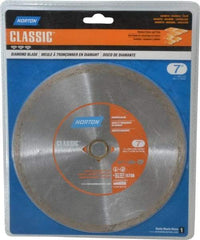 Norton - 7" Diam, 5/8" Arbor Hole Diam, Wet & Dry Cut Saw Blade - Diamond-Tipped, Standard Round Arbor - Makers Industrial Supply