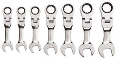 GearWrench - 7 Piece, 3/8" to 3/4", Ratcheting Combination Wrench Set - Inch Measurement Standard, Chrome Finish, Comes in Plastic Case - Makers Industrial Supply