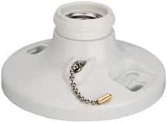 Leviton - 2 Pin, 250 VAC, 660 Watt, Medium Base, Pull Chain Lamp Holder - 4.56 Inch Wide x 2.01 Inch High, Incandescent, Screw Mounted - Makers Industrial Supply