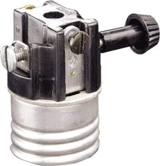 Leviton - 3 Pin, 250 VAC, 250 Watt, Medium Base, Removable Turn Knob Lamp Holder - Incandescent, Screw Mounted - Makers Industrial Supply