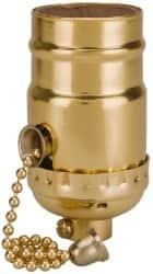 Leviton - 660 Watt, Medium Base, Pull Chain Lamp Holder - Burnished Finish, Incandescent - Makers Industrial Supply