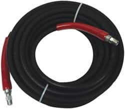 Value Collection - 100' Long, 3/8" Fitting, Male Rigid x Male Swivel Fitting, -40 to 310°F, Synthetic Rubber High Temp & High Pressure Hose - 3/8" Inside x 3/4" Outside Diam, Black, 5,800 psi - Makers Industrial Supply