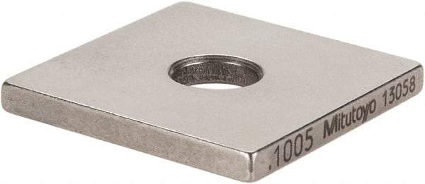 Mitutoyo - 0.1005" Square Steel Gage Block - Accuracy Grade 0, Includes Certificate of Inspection - Makers Industrial Supply