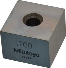 Mitutoyo - 0.7" Square Steel Gage Block - Accuracy Grade 0, Includes Certificate of Inspection - Makers Industrial Supply