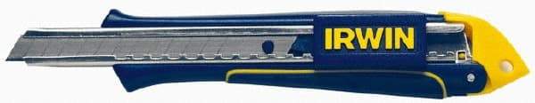 Irwin - Snap Utility Knife - 9mm Blade, Blue & Yellow Standard Grip Handle, 3 Blades Included - Makers Industrial Supply