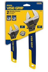 Irwin - 2 Piece, Adjustable Wrench Set - Inch System of Measurement, Chrome Vanadium Finish, Comes in Display Card - Makers Industrial Supply