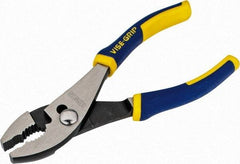 Irwin - 6" OAL, 1-1/8" Jaw Length, 1-5/32" Jaw Width, Slip Joint Pliers - 2 Positions, Serrated Jaw, Regular Nose Head, Standard Tool, Wire Cutting Shear - Makers Industrial Supply