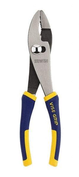 Irwin - 8" OAL, 1-5/16" Jaw Length, 1-11/32" Jaw Width, Slip Joint Pliers - Serrated Jaw, Regular Nose Head, Standard Tool, Wire Cutting Shear - Makers Industrial Supply