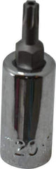 SK - 1/4" Drive, T20 Torx Bit Socket - 1-3/4" OAL, Tamper Resistant - Makers Industrial Supply