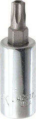 SK - 1/4" Drive, T27 Torx Bit Socket - 1-3/4" OAL, Tamper Resistant - Makers Industrial Supply