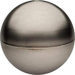 Made in USA - 2" Diam, Spherical, Tubed Through Connection, Metal Float - 1/4" Rod Thread, Stainless Steel, 850 Max psi, 26 Gauge - Makers Industrial Supply