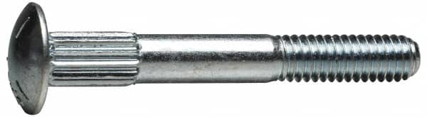 Value Collection - 3/8-16 UNC 2-1/2" Length Under Head, Ribbed Neck, Carriage Bolt - Grade 5 Steel, Zinc-Plated Clear Chromate Finish - Makers Industrial Supply