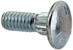 Value Collection - 1/4-20 UNC 3/4" Length Under Head, Ribbed Neck, Carriage Bolt - Grade 5 Steel, Zinc-Plated Clear Chromate Finish - Makers Industrial Supply