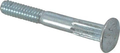 Value Collection - 1/4-20 UNC 2" Length Under Head, Ribbed Neck, Carriage Bolt - Grade 5 Steel, Zinc-Plated Clear Chromate Finish - Makers Industrial Supply