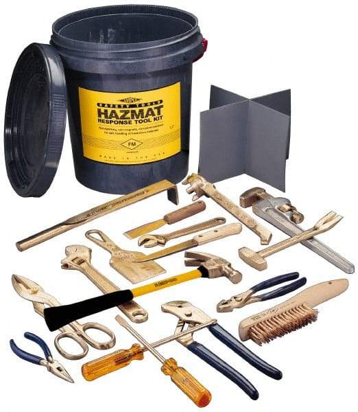 Ampco - 17 Piece Hazmat Response Tool Kit - Comes in Tool Bucket - Makers Industrial Supply