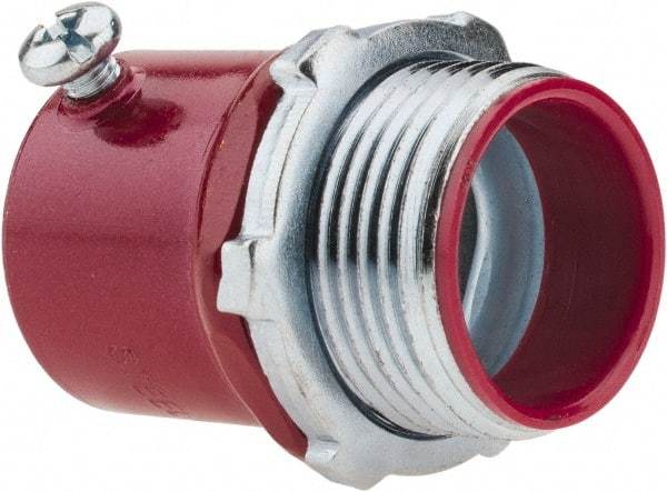 Thomas & Betts - 1" Trade, Steel Set Screw Straight EMT Conduit Connector - Insulated - Makers Industrial Supply