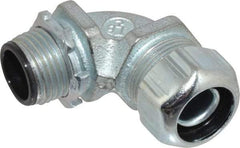 Thomas & Betts - 3/8" Trade, Steel Threaded Angled Liquidtight Conduit Connector - Insulated - Makers Industrial Supply