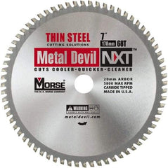 M.K. MORSE - 7" Diam, 20mm Arbor Hole Diam, 68 Tooth Wet & Dry Cut Saw Blade - Tungsten Carbide-Tipped, Standard Round Arbor - Makers Industrial Supply