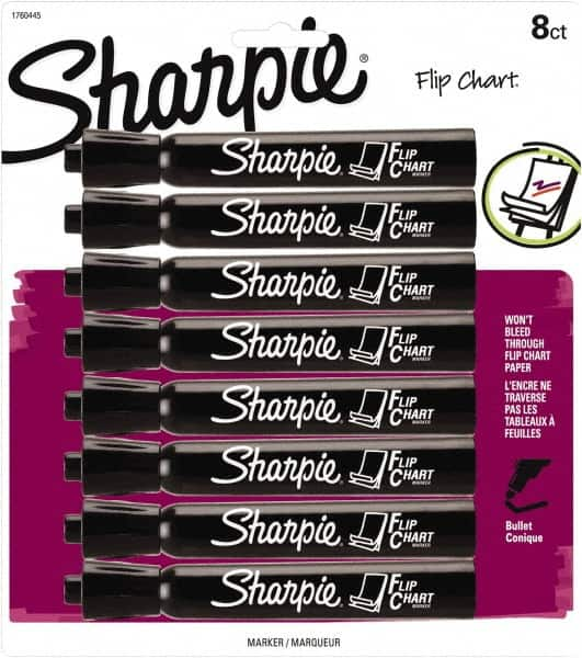 Sharpie - Black Permanent Marker - Bullet Tip, Water Based - Makers Industrial Supply