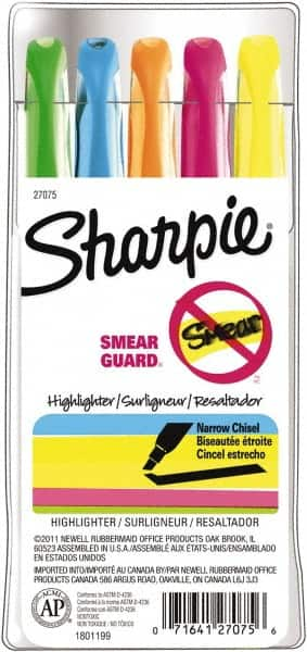 Sharpie - Assorted Colors, Highlighter - Chisel Tip, AP Nontoxic Ink - Makers Industrial Supply