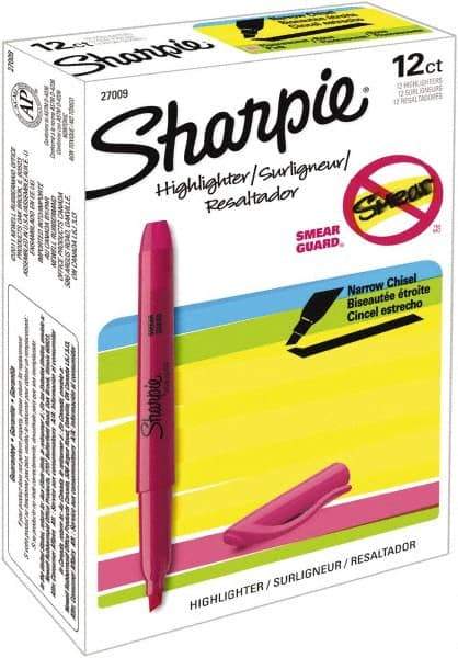 Sharpie - Fluorescent Pink Highlighter - Chisel Tip, AP Nontoxic Ink - Makers Industrial Supply