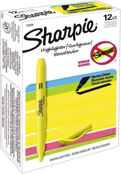 Sharpie - Fluorescent Yellow Highlighter - Chisel Tip, AP Nontoxic Ink - Makers Industrial Supply