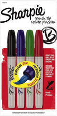 Sharpie - Black, Blue, Green, Red Permanent Marker - Brush Tip, AP Nontoxic Ink - Makers Industrial Supply