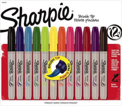 Sharpie - Assorted Colors Permanent Marker - Brush Felt Tip, AP Nontoxic Ink - Makers Industrial Supply