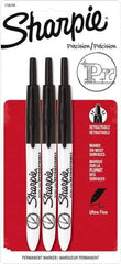 Sharpie - Black Permanent Marker - Retractable Ultra Fine Tip, AP Nontoxic Ink - Makers Industrial Supply