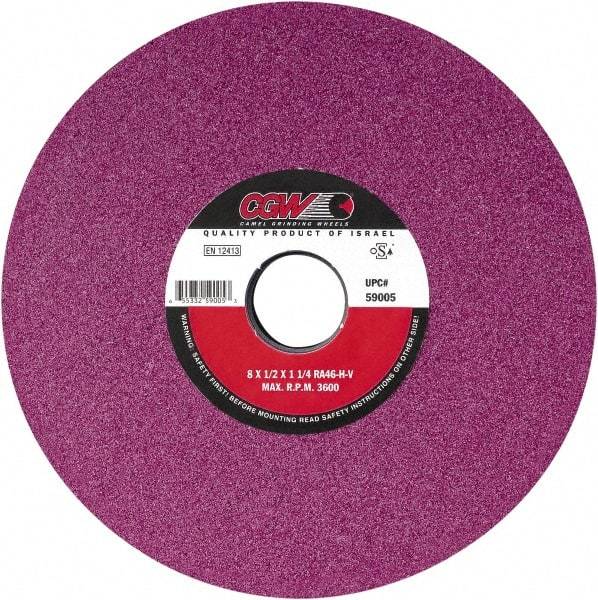 Camel Grinding Wheels - 14" Diam x 5" Hole x 2" Thick, H Hardness, 46 Grit Surface Grinding Wheel - Aluminum Oxide, Type 5, Medium Grade, Vitrified Bond, One-Side Recess - Makers Industrial Supply