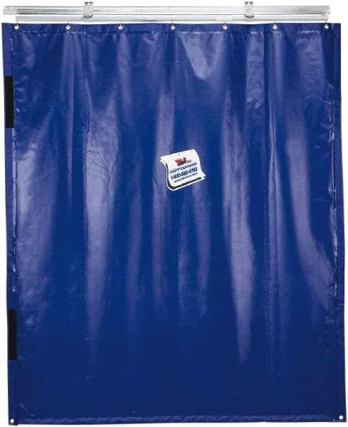 TMI, LLC - 24' Door Width x 10' Door Height PVC Solid Industrial Curtain Kit - Blue - Makers Industrial Supply