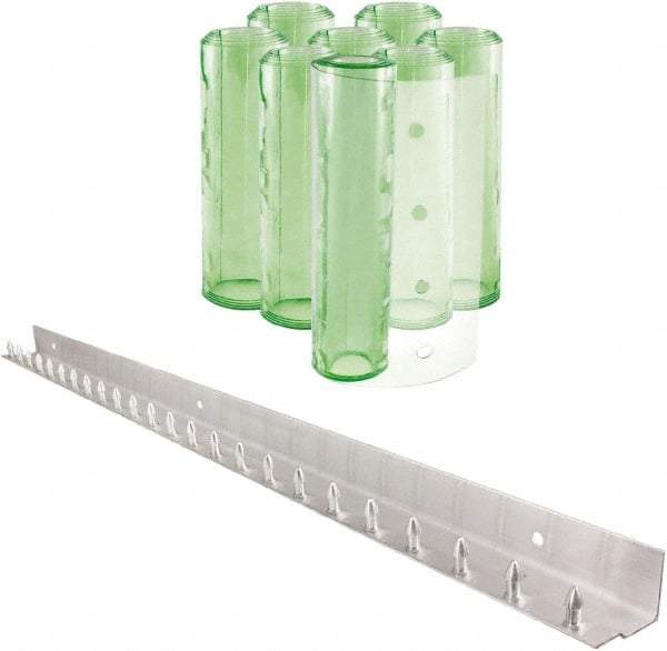 Aleco - 4' Door Width x 7' Door Height PVC Clear Smooth Antistatic Strip Door Kit - Light Green Tint - Makers Industrial Supply