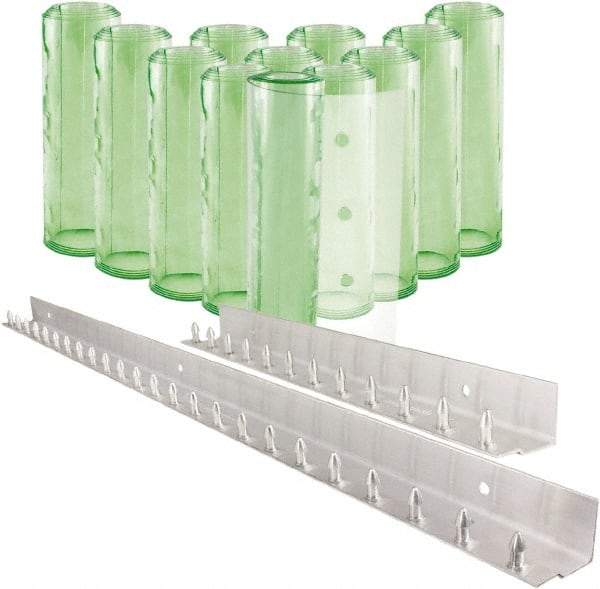 Aleco - 6' Door Width x 8' Door Height PVC Clear Smooth Antistatic Strip Door Kit - Light Green Tint - Makers Industrial Supply