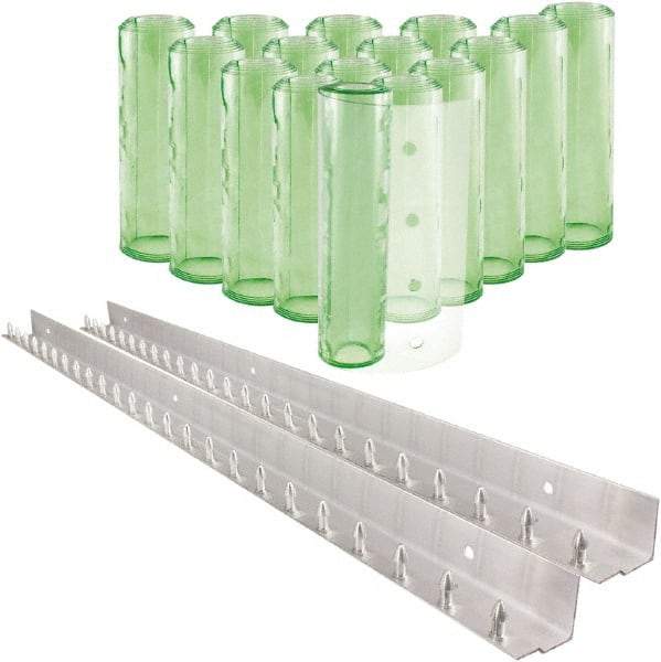 Aleco - 8' Door Width x 8' Door Height PVC Clear Smooth Antistatic Strip Door Kit - Light Green Tint - Makers Industrial Supply