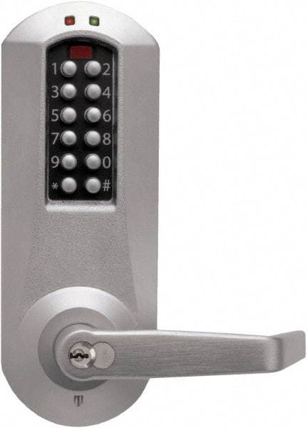 Kaba Access - Combination Entry with Key Override Lever Lockset for 1-3/8 to 2-1/4" Thick Doors - 2-3/4" Back Set, 6 or 7 Pin Length Best & Compatible (Core Not Included) Cylinder, Satin Chrome Finish - Makers Industrial Supply