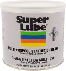 Synco Chemical - 14.1 oz Canister Synthetic Lubricant w/PTFE General Purpose Grease - Translucent White, Food Grade, 450°F Max Temp, NLGIG 1, - Makers Industrial Supply