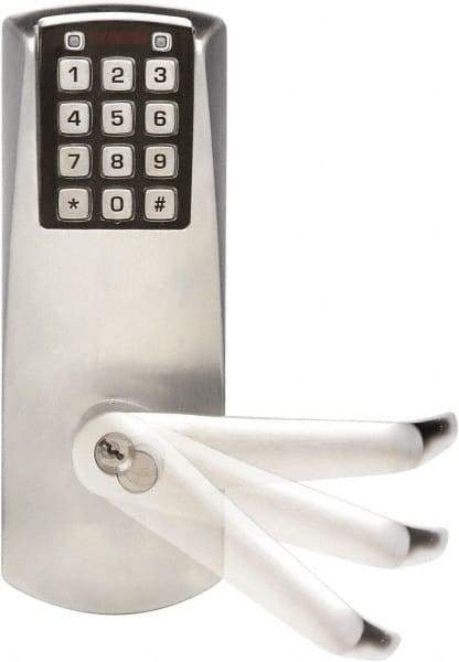 Kaba Access - 1-3/4 to 2-1/4" Door Thickness, Satin Chrome Finish, Combination Entry Deadbolt with Key Override - Field Set Handling, Key Override, 6 or 7 Pin Cylinder - Makers Industrial Supply