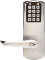 Kaba Access - 1-3/4 to 2-1/4" Door Thickness, Satin Chrome Finish, Combination Entry Deadbolt with Key Override - Field Set Handling, Key Override, 6 or 7 Pin Cylinder - Makers Industrial Supply