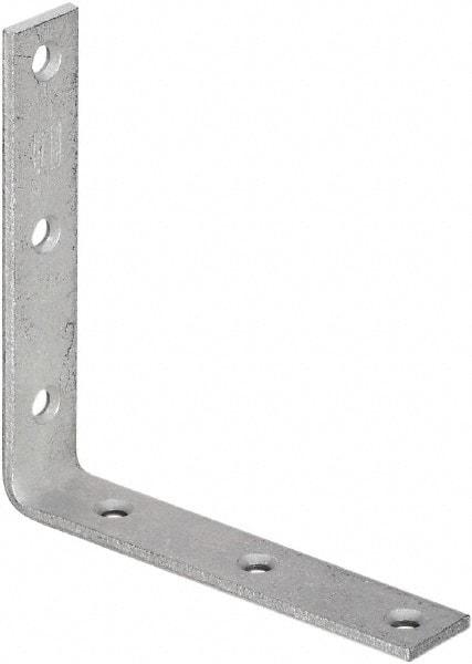 National Mfg. - 6" Long x 1-1/8" Wide, Galvanized Steel, Corner Brace - Galvanized - Makers Industrial Supply