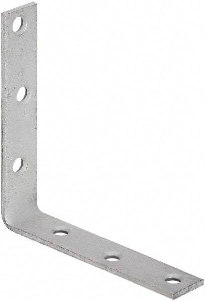 National Mfg. - 5" Long x 1" Wide, Galvanized Steel, Corner Brace - Galvanized - Makers Industrial Supply