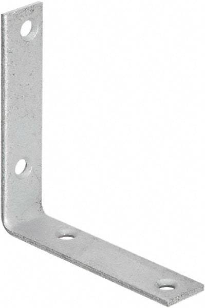 National Mfg. - 4" Long x 7/8" Wide, Galvanized Steel, Corner Brace - Galvanized - Makers Industrial Supply