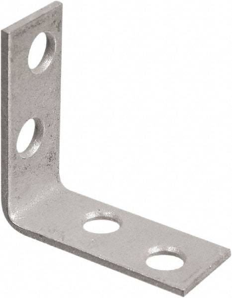 National Mfg. - 1-1/2" Long x 5/8" Wide, Galvanized Steel, Corner Brace - Galvanized - Makers Industrial Supply