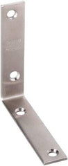 National Mfg. - 4" Long x 7/8" Wide, Stainless Steel, Corner Brace - Stainless Steel Coated - Makers Industrial Supply