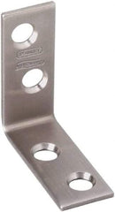 National Mfg. - 1-1/2" Long x 5/8" Wide, Stainless Steel, Corner Brace - Stainless Steel Coated - Makers Industrial Supply