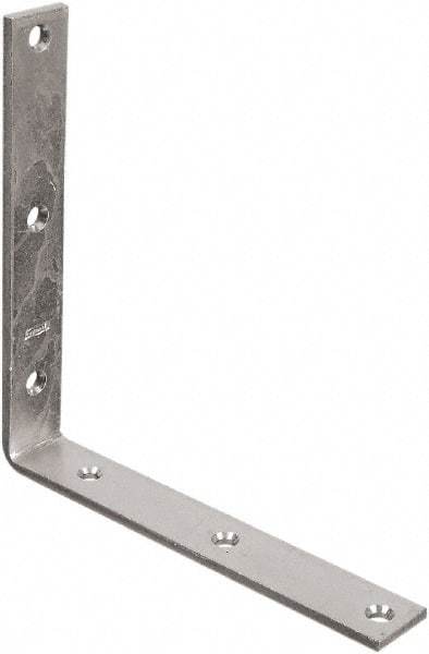 National Mfg. - 8" Long x 1-1/4" Wide, Steel, Corner Brace - Zinc Plated - Makers Industrial Supply