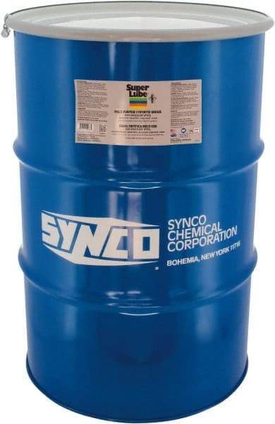 Synco Chemical - 400 Lb Drum Synthetic Lubricant w/PTFE General Purpose Grease - Translucent White, Food Grade, 450°F Max Temp, NLGIG 0, - Makers Industrial Supply